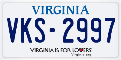 VA license plate VKS2997