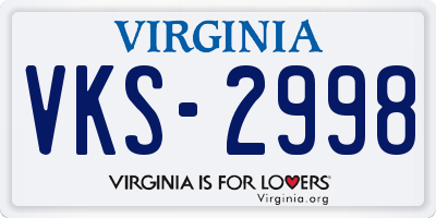 VA license plate VKS2998
