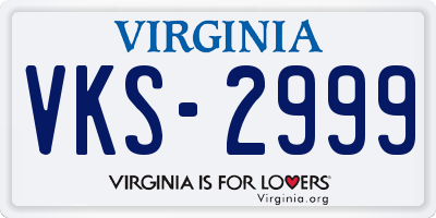 VA license plate VKS2999