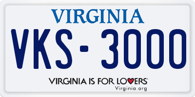 VA license plate VKS3000