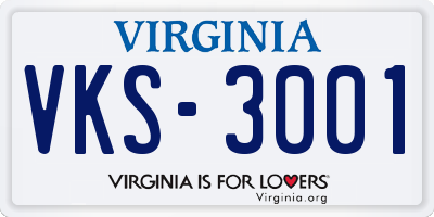 VA license plate VKS3001