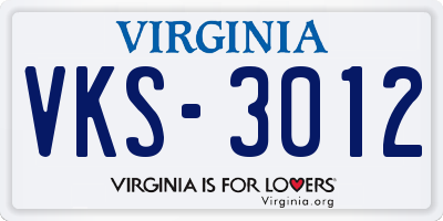 VA license plate VKS3012