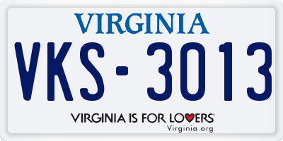 VA license plate VKS3013