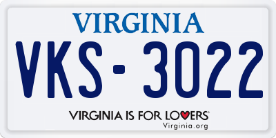 VA license plate VKS3022