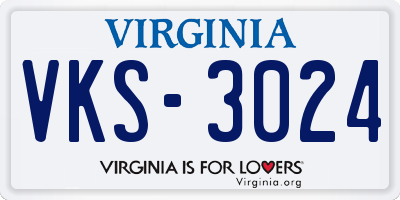 VA license plate VKS3024