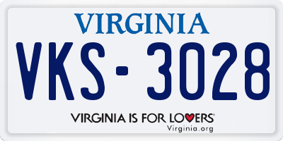 VA license plate VKS3028