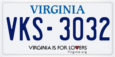 VA license plate VKS3032