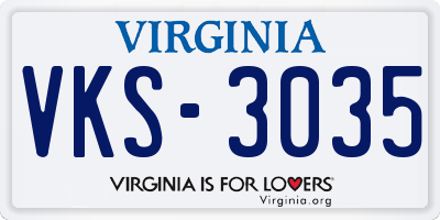 VA license plate VKS3035