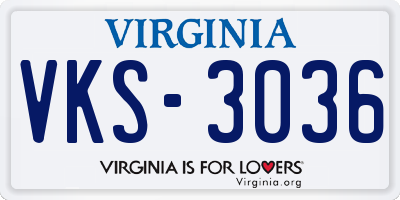 VA license plate VKS3036