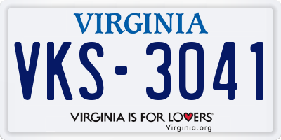 VA license plate VKS3041
