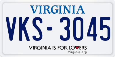 VA license plate VKS3045