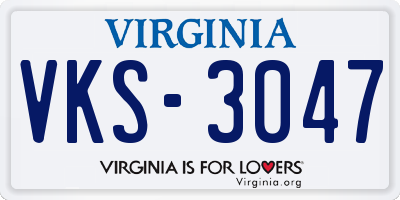 VA license plate VKS3047
