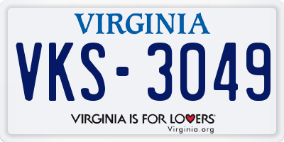 VA license plate VKS3049