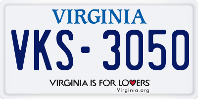 VA license plate VKS3050