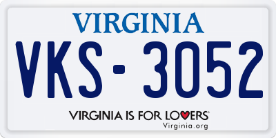 VA license plate VKS3052