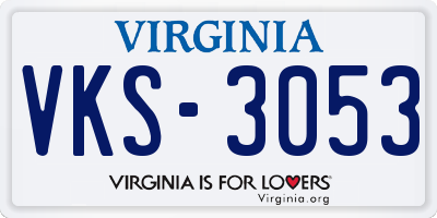 VA license plate VKS3053