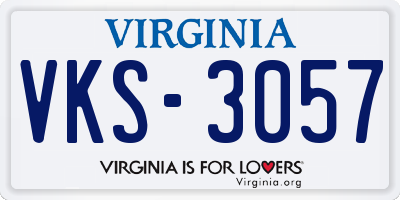 VA license plate VKS3057