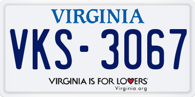VA license plate VKS3067