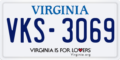 VA license plate VKS3069