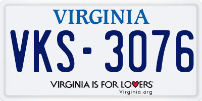 VA license plate VKS3076