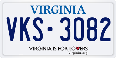 VA license plate VKS3082