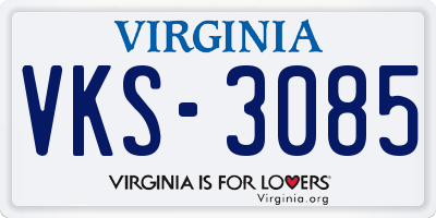 VA license plate VKS3085