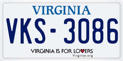 VA license plate VKS3086