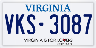 VA license plate VKS3087