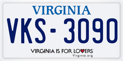 VA license plate VKS3090