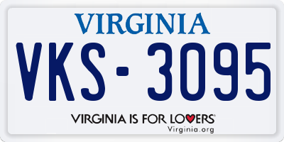 VA license plate VKS3095