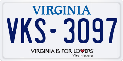 VA license plate VKS3097