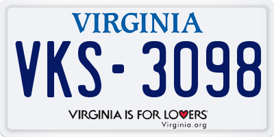 VA license plate VKS3098