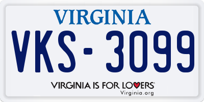 VA license plate VKS3099
