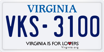 VA license plate VKS3100