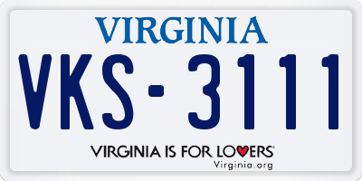 VA license plate VKS3111