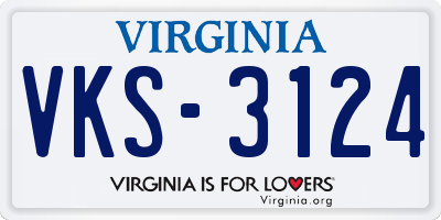 VA license plate VKS3124