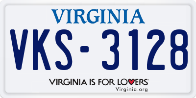 VA license plate VKS3128