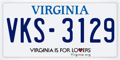 VA license plate VKS3129