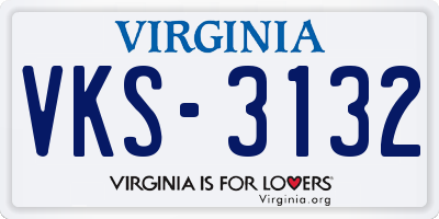 VA license plate VKS3132