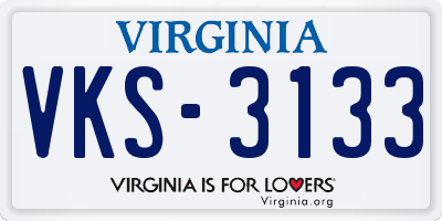 VA license plate VKS3133