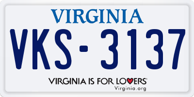 VA license plate VKS3137