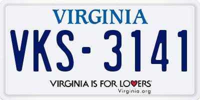 VA license plate VKS3141