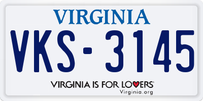 VA license plate VKS3145