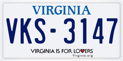 VA license plate VKS3147