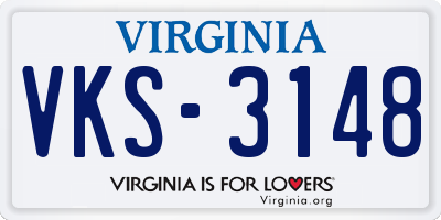 VA license plate VKS3148