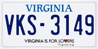 VA license plate VKS3149