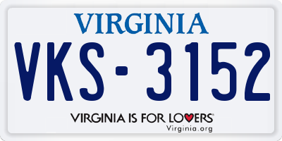 VA license plate VKS3152