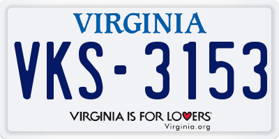 VA license plate VKS3153