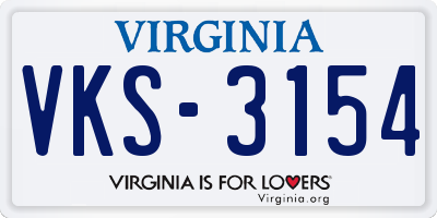 VA license plate VKS3154