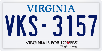 VA license plate VKS3157